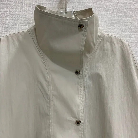 Toteme Oversized Cream High-Neck Bomber Jacket - Picture 4 of 8